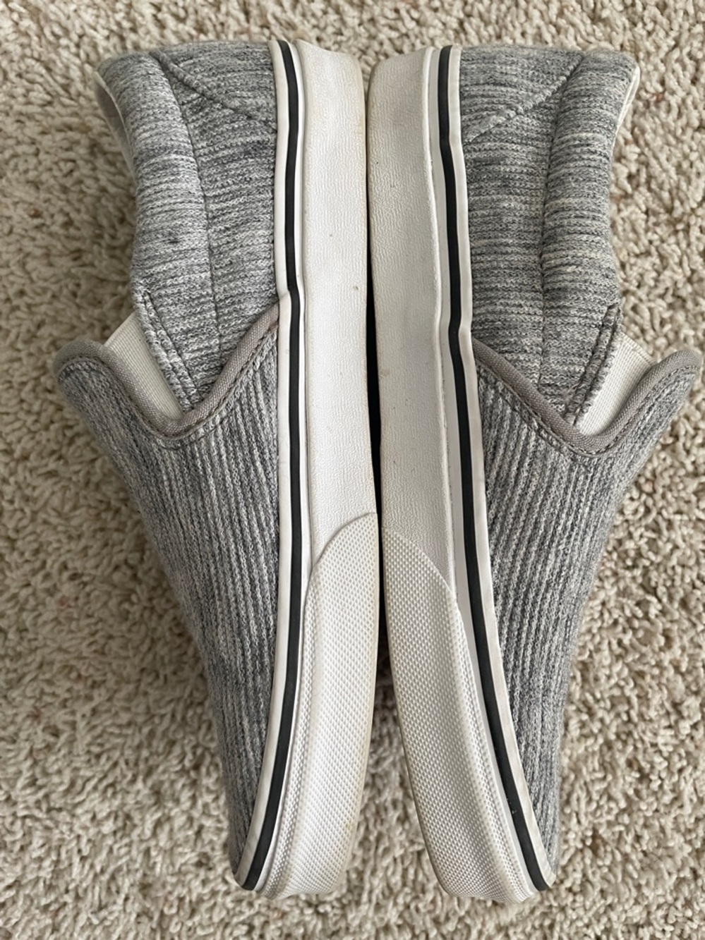 Vans Slip-On Corduroy Loafers in Gray and White - Picture 6 of 10